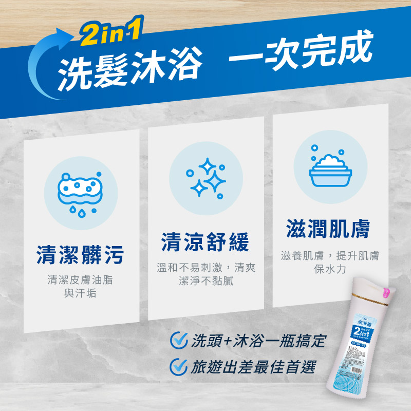 【白人】潔淨露(洗髮沐浴2in1)300mlX1入