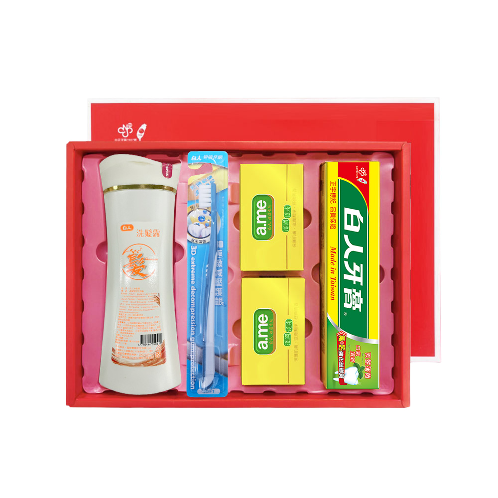 【白人】226禮盒(牙膏130gX1+洗髮露300mlX1+香皂85gX2+牙刷X1)