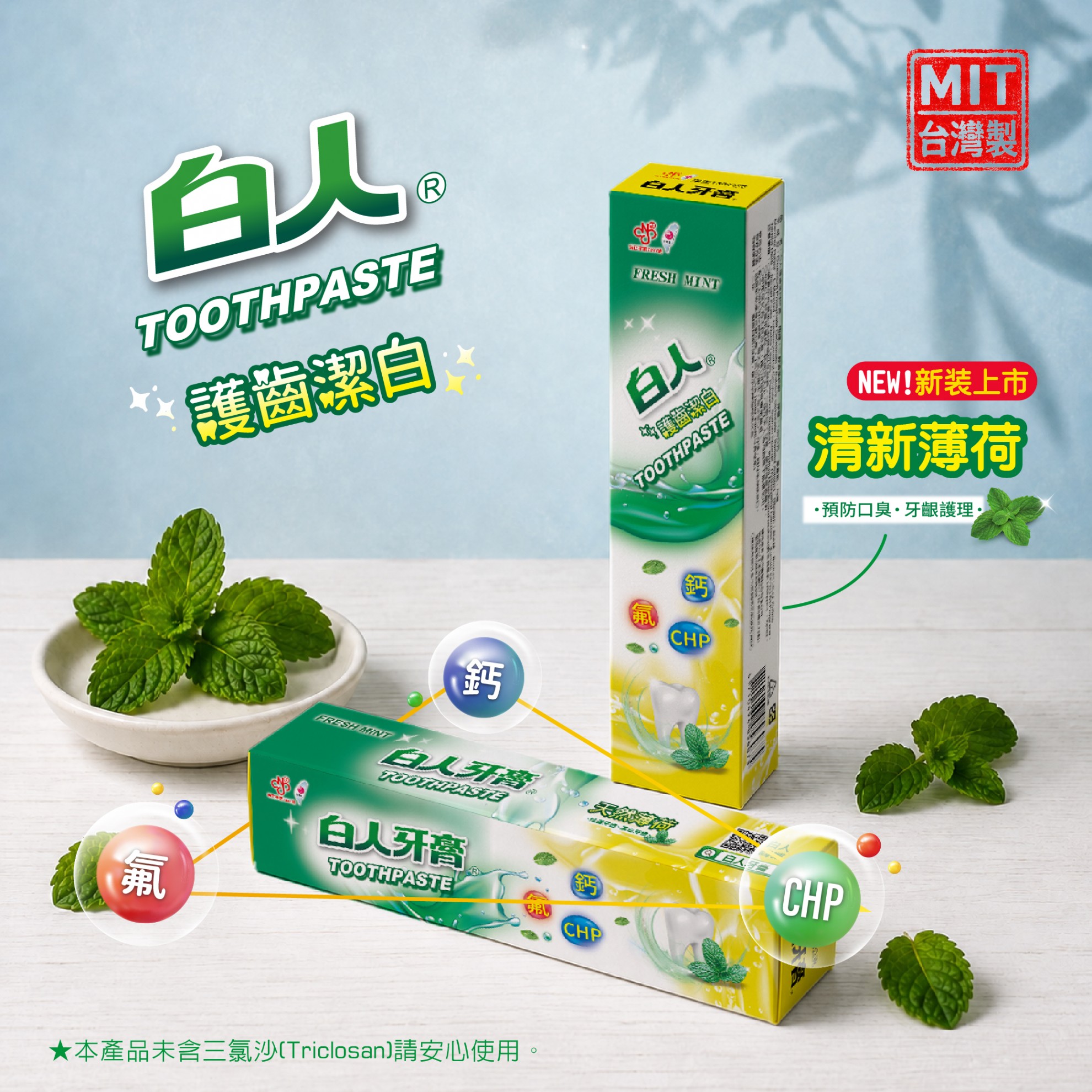 【白人】護齒潔白牙膏130g