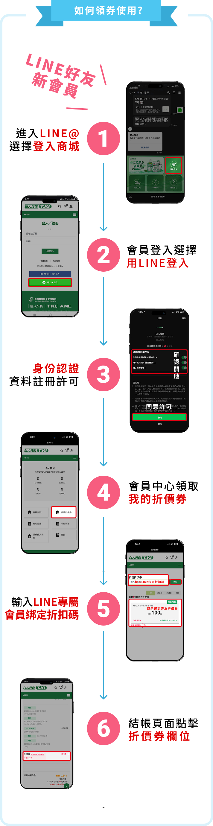 LINE@會員綁定拿100